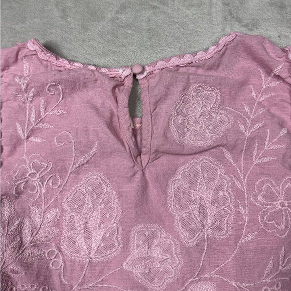 Free People Faded Gardens Floral Embroidered Pink Tie Cropped Tank Size XS - Picture 13 of 16